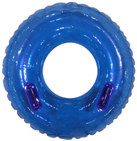 63-180 - 42" Single heavy duty water park tube, clear/tinted blue