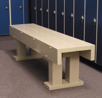 77-640 - Montego locker bench, 48" x 20", beige