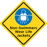 45-210 - Wear Life Jackets Sign, indoor, 15.5"